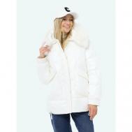 куртка  , демисезон/зима, силуэт свободный, размер 42, белый Vitacci