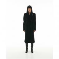 Пальто   демисезонное, силуэт полуприлегающий, средней длины, размер M, черный Sorelle