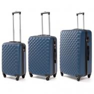 Комплект чемоданов , 3 шт., 100 л, синий Lacase