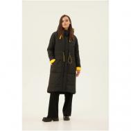 Куртка   зимняя, силуэт прямой, подкладка, несъемный капюшон, размер 46 (56RU), черный Maritta