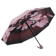Зонт , полуавтомат, 3 сложения, купол 98 см., 9 спиц, для женщин, розовый frei Regen