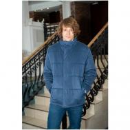 Куртка-рубашка , демисезон/зима, силуэт полуприлегающий, размер 52, синий Torras