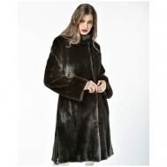 Пальто , норка, силуэт полуприлегающий, размер 40, черный Manakas Frankfurt