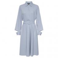 Платье , повседневное, прилегающее, миди, размер 48, голубой, серый Poustovit