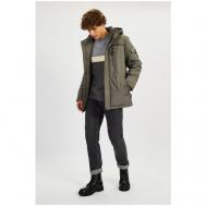 Куртка , демисезон/зима, подкладка, капюшон, карманы, манжеты, размер 52, серый Baon