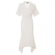 Платье хлопок, прилегающее, миди, размер m, белый TEGIN