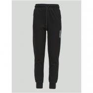 Школьные брюки джоггеры , спортивный стиль, карманы, манжеты, размер 140, черный WBR