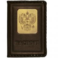 Обложка для паспорта , коричневый Макей
