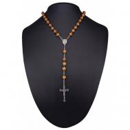 Ожерелье бижутерное с крестиком (Дерево, коричневый) 11-56542 OTOKODESIGN