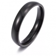 Кольцо обручальное, нержавеющая сталь, размер 18, черный VALOV bijou