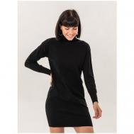 Платье-свитер , повседневное, свободный силуэт, вязаное, размер 44-46, черный Viaville