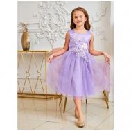 Платье , нарядное, флористический принт, размер 110, фиолетовый Me&We