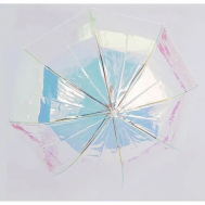 Зонт-трость , полуавтомат, купол 95 см., 8 спиц, прозрачный, для женщин, мультиколор GALAXY OF UMBRELLAS