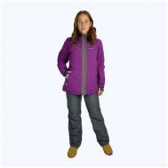 Комплект с брюками  для сноубординга, зимний, карманы, карман для ски-пасса, капюшон, мембранный, утепленный, размер L, фиолетовый Snow Headquarter