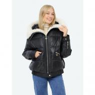 куртка  , демисезон/зима, силуэт свободный, размер 44, черный Vitacci