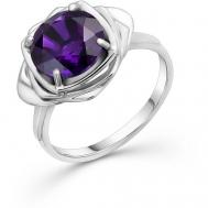 Перстень , серебро, 925 проба, родирование, аметист, размер 18.5, серый, фиолетовый Erato