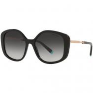 Солнцезащитные очки , кошачий глаз, оправа: пластик, градиентные, для женщин, черный Tiffany