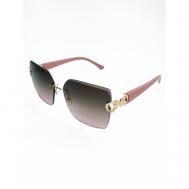 Солнцезащитные очки , прямоугольные, оправа: металл, градиентные, с защитой от УФ, для женщин, розовый ECOSKY