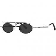 Солнцезащитные очки , овальные, оправа: металл, для женщин, черный Les Hommes