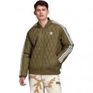 Куртка  Classics Quilted SST Track Jacket, оверсайз, утепленная, размер M, зеленый adidas Originals