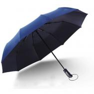 Смарт-зонт , автомат, купол 105 см., 10 спиц, черный, синий NONAME