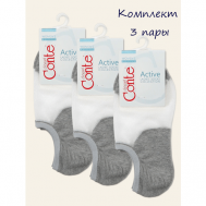 Женские носки  укороченные, размер 38-39, серый CONTE