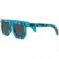 Солнцезащитные очки , квадратные, оправа: пластик, складные, с защитой от УФ, голубой Медов