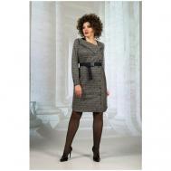 Платье-рубашка , повседневное, полуприлегающее, до колена, размер 50, серый, черный Avanti Erika