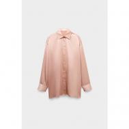 Рубашка  , свободный силуэт, длинный рукав, размер 38, розовый alpe cashmere