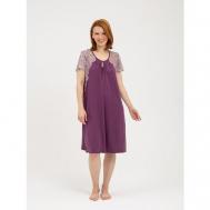 Сорочка  средней длины, короткий рукав, трикотажная, размер 112, фиолетовый, бордовый Lilians