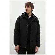 Куртка  демисезонная, силуэт прямой, утепленная, подкладка, карманы, внутренний карман, капюшон, несъемный капюшон, размер L, черный Finn Flare