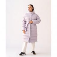 куртка   зимняя, силуэт свободный, капюшон, карманы, пояс/ремень, размер 48, фиолетовый Modress
