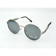Солнцезащитные очки , круглые, оправа: металл, поляризационные, черный Fedrov
