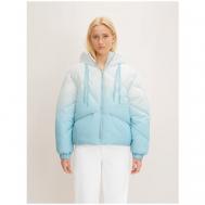 Куртка  , демисезон/зима, укороченная, силуэт прямой, капюшон, карманы, размер S, голубой Tom Tailor
