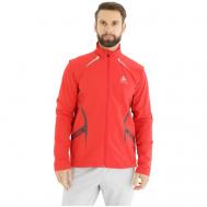 Куртка  для бега, средней длины, силуэт прямой, без капюшона, карманы, размер M, красный Odlo