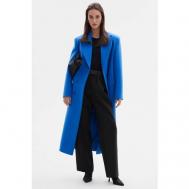 Пальто  , силуэт прямой, удлиненное, размер XS, голубой TOPTOP