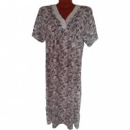 Сорочка  удлиненная, короткий рукав, трикотажная, размер 58-60, бежевый, белый Sebo