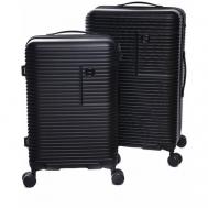Комплект чемоданов  31083, ABS-пластик, размер M, черный Leegi