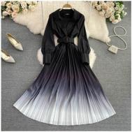 Платье миди, размер 40/46, черный, белый Модный Сочи