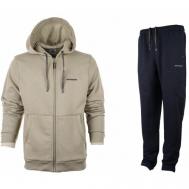 Костюм , олимпийка и брюки, прямой силуэт, карманы, капюшон, размер 58, бежевый Montanasport