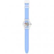 Наручные часы  CLEARLY BLUE STRIPED SUOK156, синий Swatch