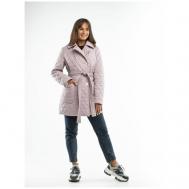 куртка   демисезонная, средней длины, силуэт прямой, размер 46, розовый ДЮТО