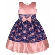 Платье , нарядное, флористический принт, размер 28/110, розовый, синий Радуга Дети