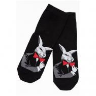 Мужские носки , 1 пара, классические, фантазийные, на Новый год, размер 40-47, черный Berchelli