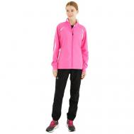 Костюм  Fly, олимпийка и брюки, силуэт прямой, светоотражающие элементы, карманы, размер S, розовый, черный Odlo