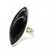 Кольцо , обсидиан, размер 18, коричневый, черный Радуга Камня