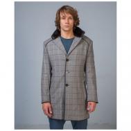 Пальто  демисезонное, силуэт прямой, укороченное, карманы, утепленное, размер 52, серый Torras