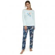 Пижама , футболка, размер XL, голубой Cornette