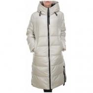 куртка  зимняя, удлиненная, силуэт прямой, стеганая, размер 56, белый Не определен