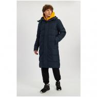 Куртка , демисезон/зима, капюшон, карманы, манжеты, подкладка, размер 54, синий Baon